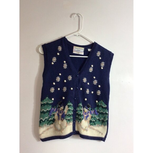 Marisa Christina Other - Marisa Christina Vintage Christmas Sweater Vest Snowman Girls 10